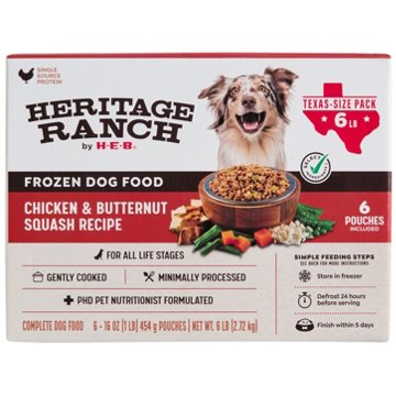 Heritage Ranch by H-E-B Frozen Dog Food Value Pack - Chicken & Butternut Squash