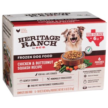 Heritage Ranch by H-E-B Frozen Dog Food Value Pack - Chicken & Butternut Squash
