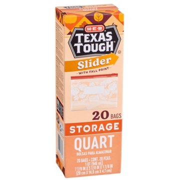 H-E-B Slider Quart Storage Bags - Seasonal Fall Print