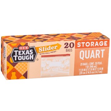 H-E-B Texas Tough Slider Quart Storage Bags - Seasonal Fall Print