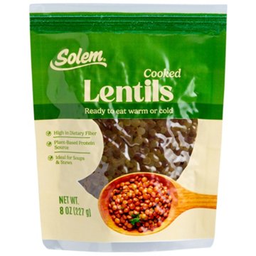 Solem Cooked Lentils, 8 oz