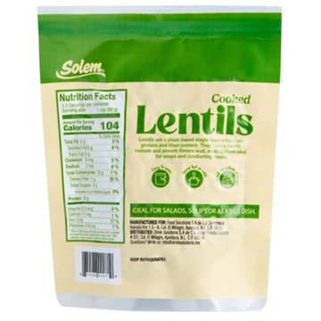 Solem Cooked Lentils, 8 oz