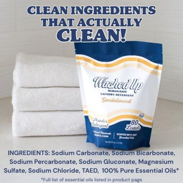 Washed Up Powder Laundry Detergent, 32 Loads - Sandalwood