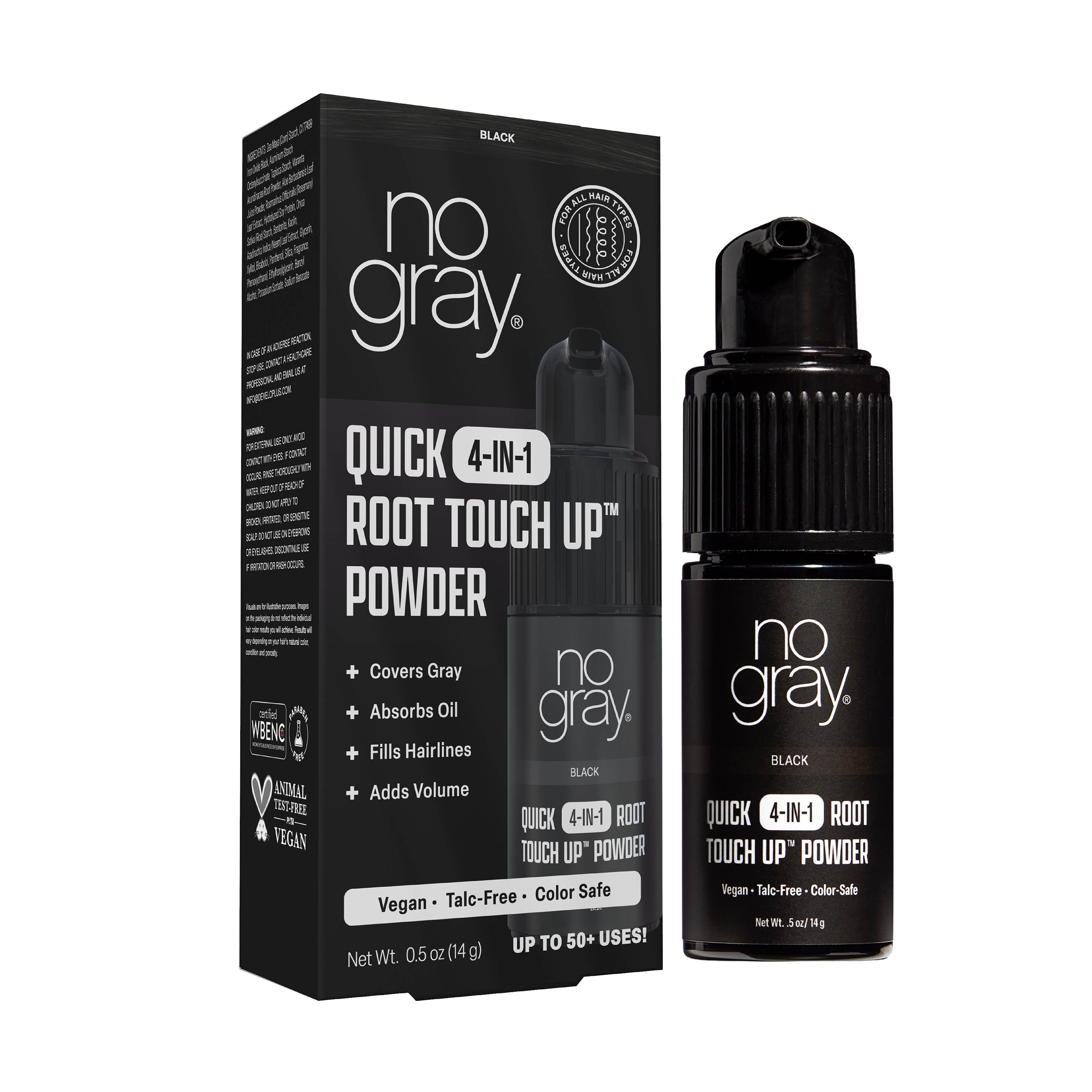 No Gray Quick 4 in 1 Root Touch Up Powder - Black - Shop Hair color at ...