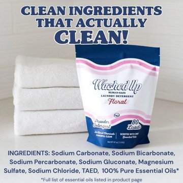 Washed Up Powder Laundry Detergent, 32 Loads - Floral
