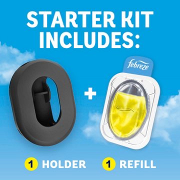Febreze Trash Odor Fighter Freshener Starter Kit - Clean Lemon