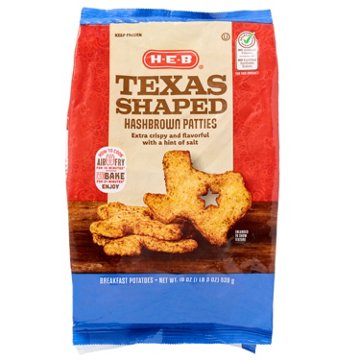 H-E-B Texas Shaped Hashbrown Patties, 19 oz