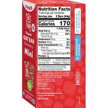 Once Upon A Farm Organic Mini Oat Bar - Strawberry