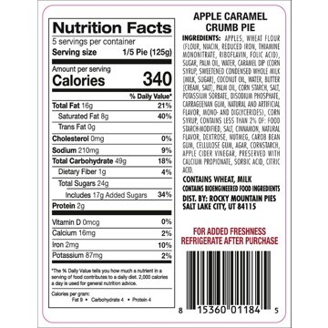 Rocky Mountain Pies Apple Caramel Crumb Pie, 22 oz