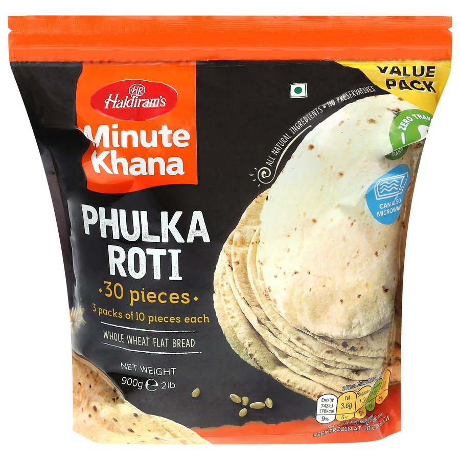 Haldiram's Minute Khana Frozen Phulka Roti - Shop Pitas & flatbread at ...
