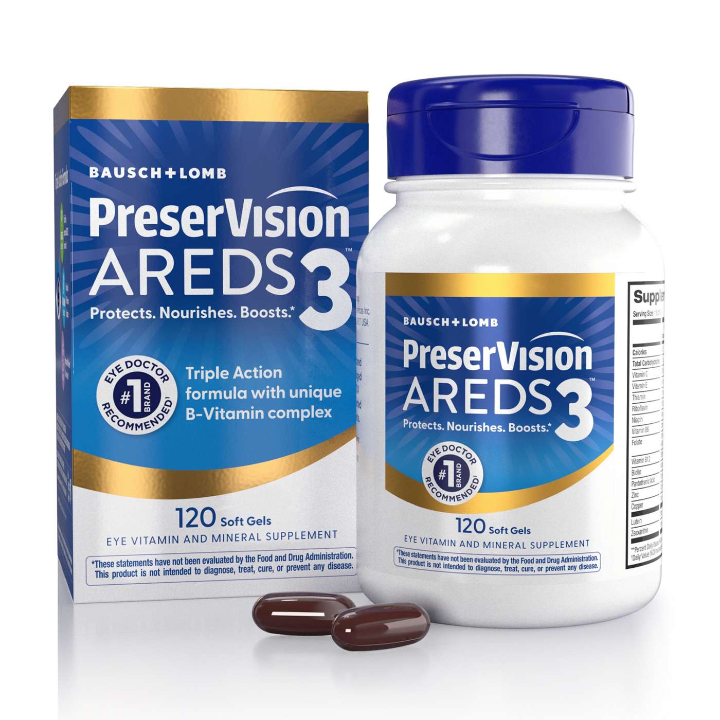 Preservision AREDS 3 Formula, Eye Vitamin with 8 B-Vitamin Complex ...