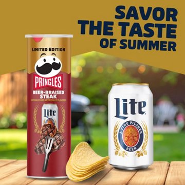 Pringles Miller Lite Beer Braised Steak Potato Crisps Chips