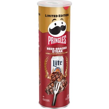Pringles Miller Lite Beer Braised Steak Potato Crisps Chips