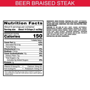 Pringles Miller Lite Beer Braised Steak Potato Crisps Chips