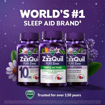 Vicks ZzzQuil PURE Zzzs Triple Action Gummies Mixed Berry