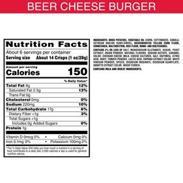 Pringles Miller Lite Beer Cheese Burger Potato Crisps Chips