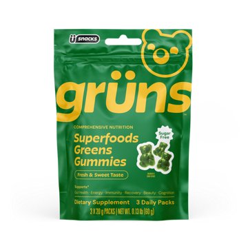 Gruns Daily Superfood Greens Multivitamin Gummy, 3 Pack, Sugar Free, 3 Count