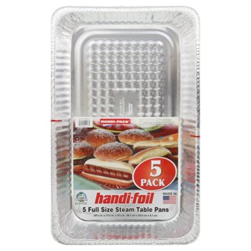 Handi-Foil 5 pk Full Size Steam Table Foil Pans, 19.5" x 11.6"