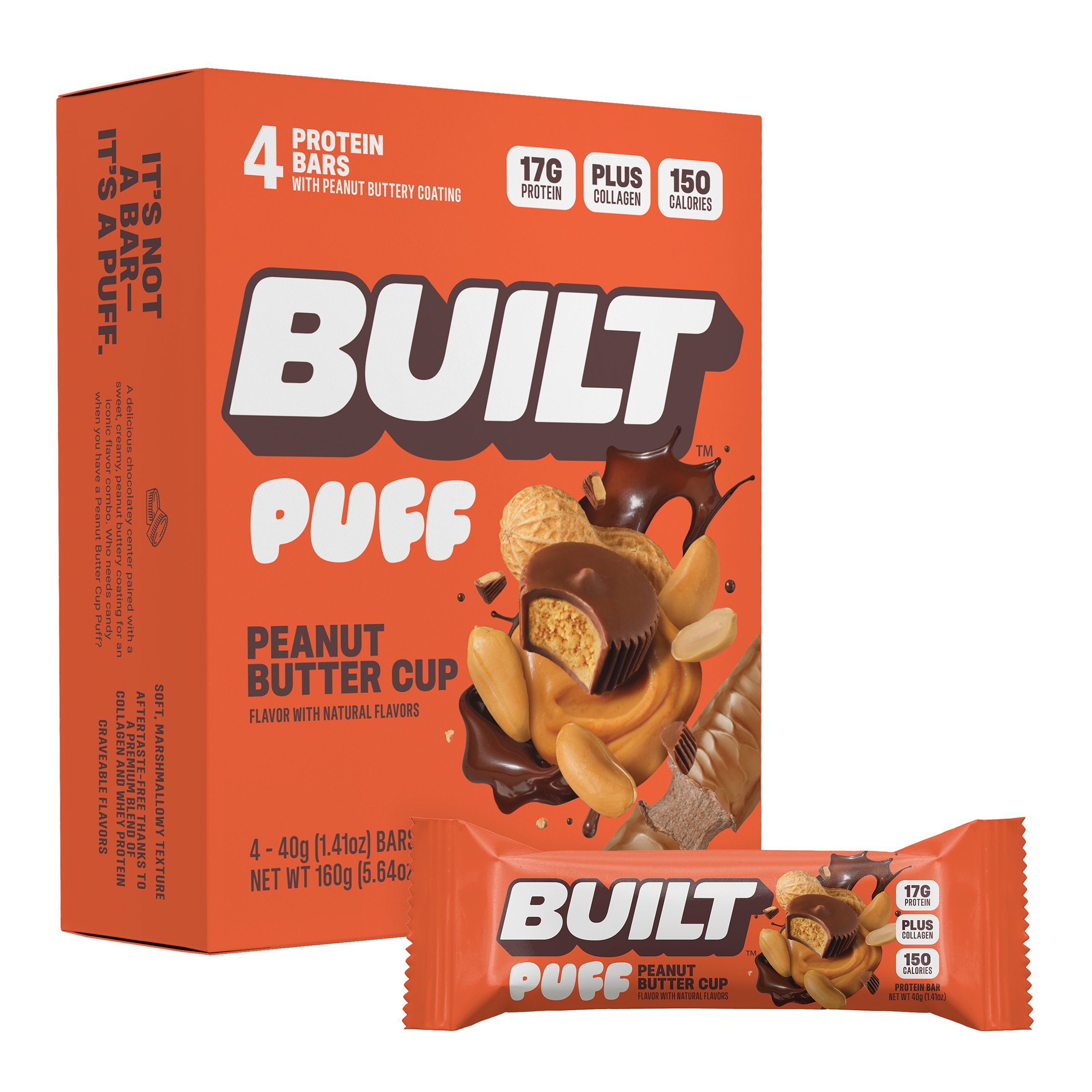 BUILT Puff Peanut Butter Cup - 17g Protein Bars - Shop Granola & snack ...