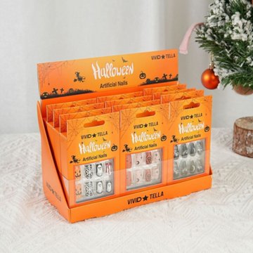 Vivid Tella Halloween Press on Nails - Moon Orange Cream
