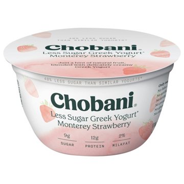 Chobani Less Sugar Greek Yogurt - Ripe Strawberry