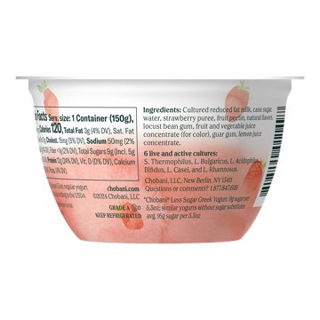 Chobani Less Sugar Greek Yogurt - Ripe Strawberry