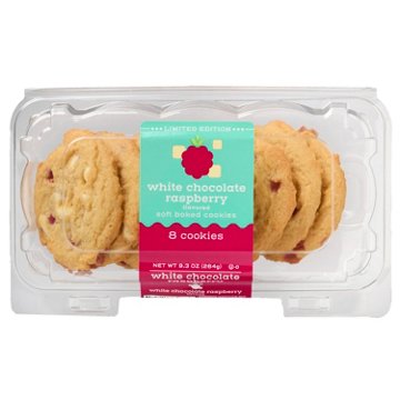 J&J Snacks White Chocolate Raspberry Cookies, 8 ct