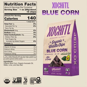 Xochitl Organic Mexican-Style Blue Corn Tortilla Chips