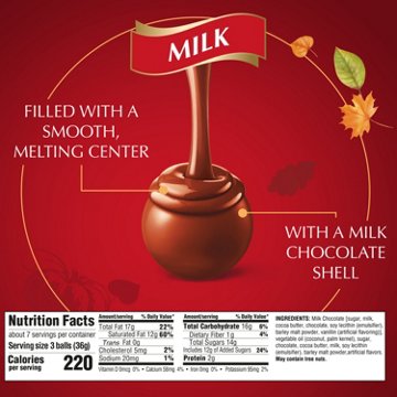 Lindt Lindor Fall Milk Chocolate Truffles Bag