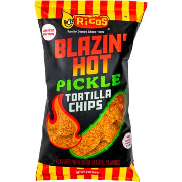 Ricos Blazin' Hot Pickle Tortilla Chips