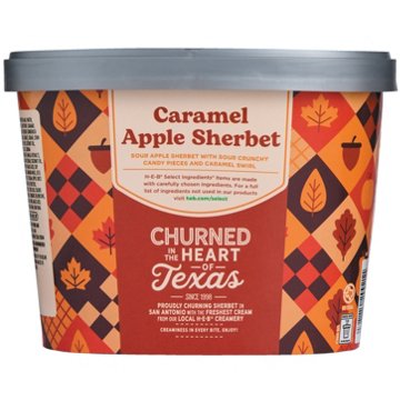 H-E-B Creamy Creations Caramel Apple Sherbet, 1/2 gal
