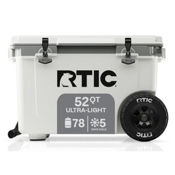 RTIC Wheeled Cooler - White & Gray, 52 qt