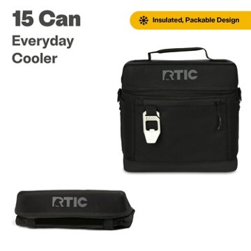 RTIC Soft Side Cooler - Black, 16 qt