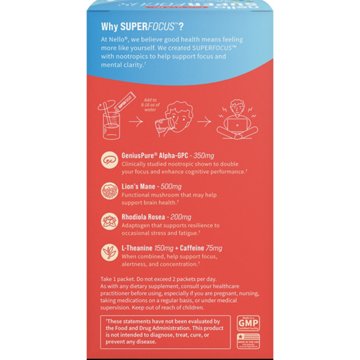 Nello Super Focus + Caffeine Blue Raspberry Drink Mix