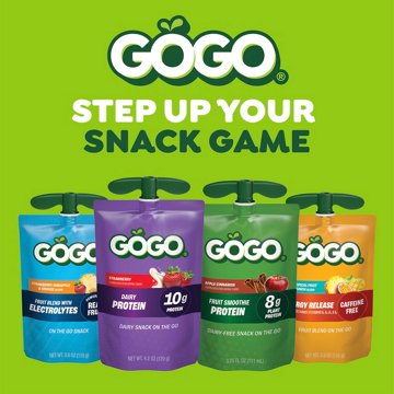 GoGo squeeZ Apple Cinnamon Fruit Smoothie Protein Pouches