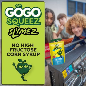 GoGo SqueeZ SlymeZ Blueberry Raspberry Fruit Gel Pouches, 4 ct