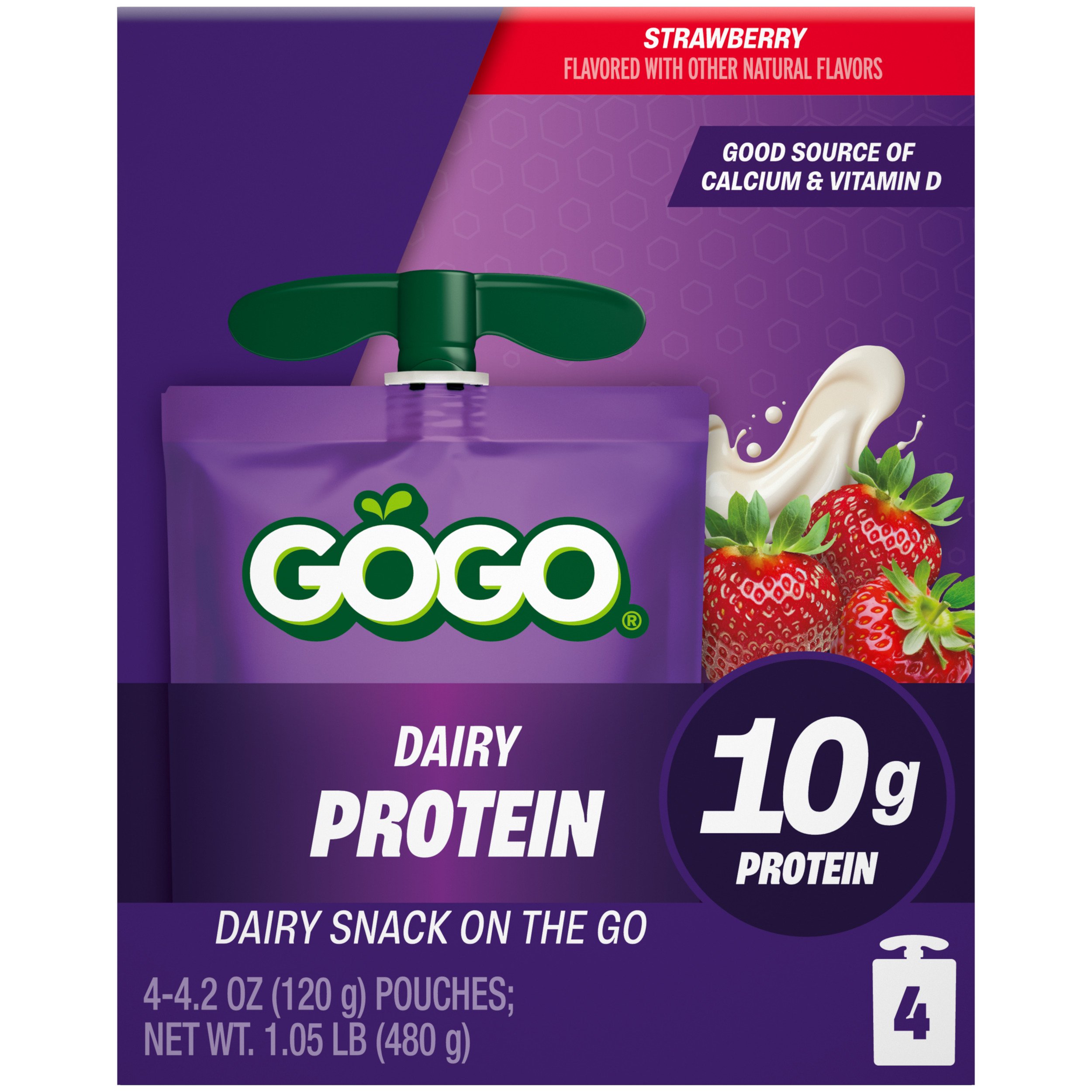 GoGo squeeZ Strawberry Dairy Protein Pouches - Shop Apples at H-E-B