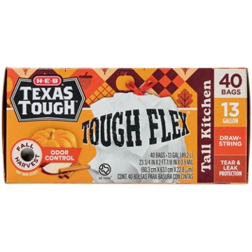 H-E-B Drawstring Flex Trash Bags - Fall Harvest