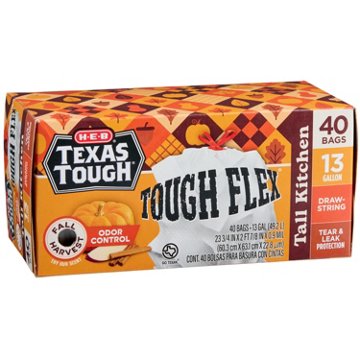 H-E-B Drawstring Flex Trash Bags - Fall Harvest