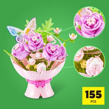 Zuru MAX LED Pink Bouquet Building Toy, 143 pc