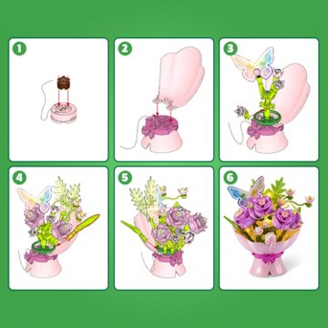 Zuru MAX LED Pink Bouquet Building Toy, 143 pc