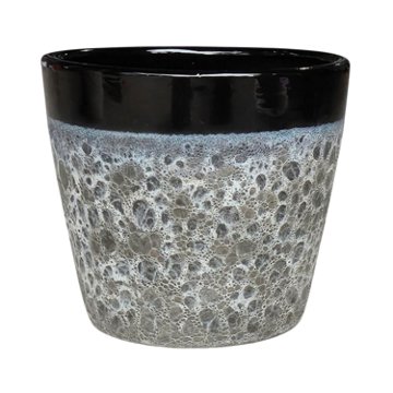 Blue Orange Pottery Volcanic Vaso - Black, 15''
