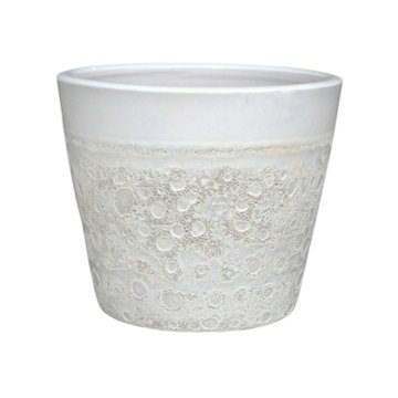 Blue Orange Pottery Volcanic Vaso - White, 10''