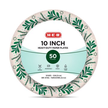 H-E-B 10 in Seasonal  Winter Paper Plates