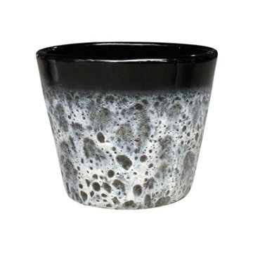 Blue Orange Pottery Volcanic Vaso - Black, 10''