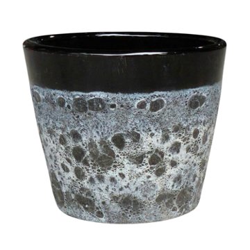 Blue Orange Pottery Volcanic Vaso - Black, 12''
