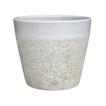 Blue Orange Pottery Volcanic Vaso - White, 12''