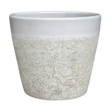 Blue Orange Pottery Volcanic Vaso - White, 15''