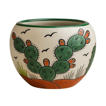 Blue Orange Pottery Extra Large Talavera Cactus Planter, 13'' x 9''