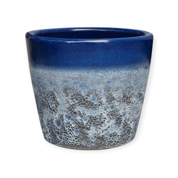 Blue Orange Pottery Volcanic Vaso - Blue, 12''